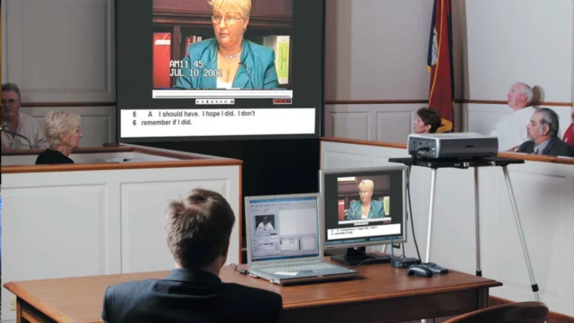Alt text – Transforming courtrooms with video and tech for trials.