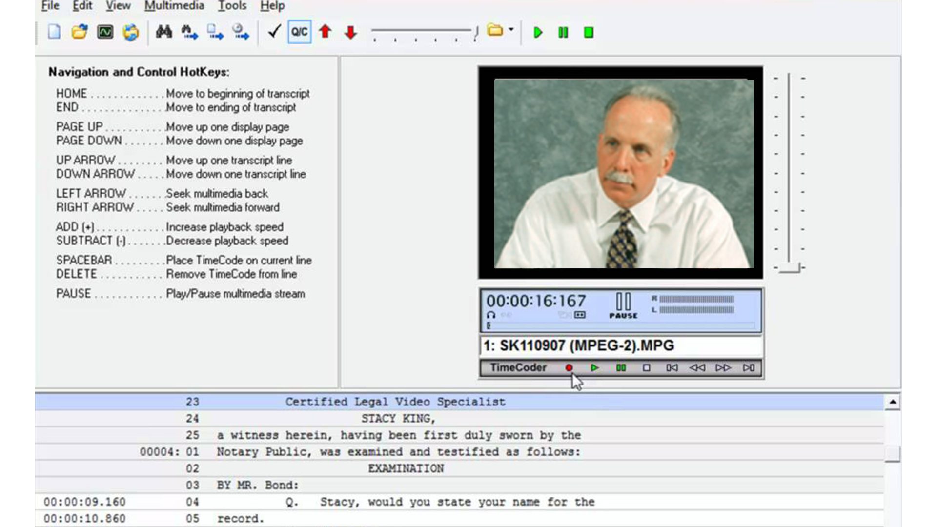 Split-screen deposition recordings for multi-angle participant views.